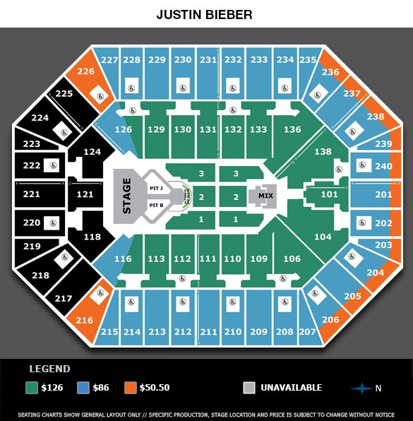 Justin Bieber Dallas Seating Chart