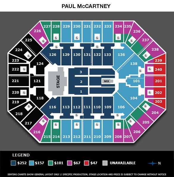 Seating Chart For Paul Mccartney