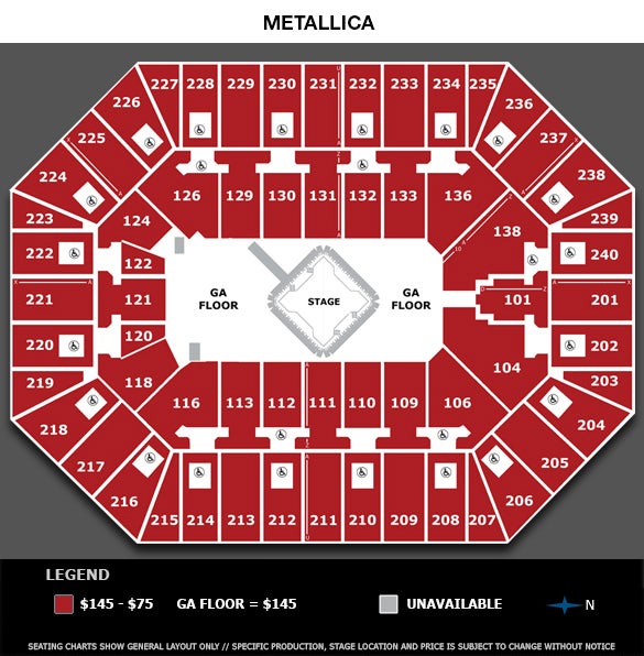Us Bank Seating Chart Metallica