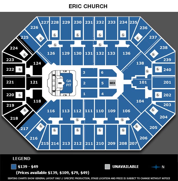 Eric Church Seating Chart Target Center