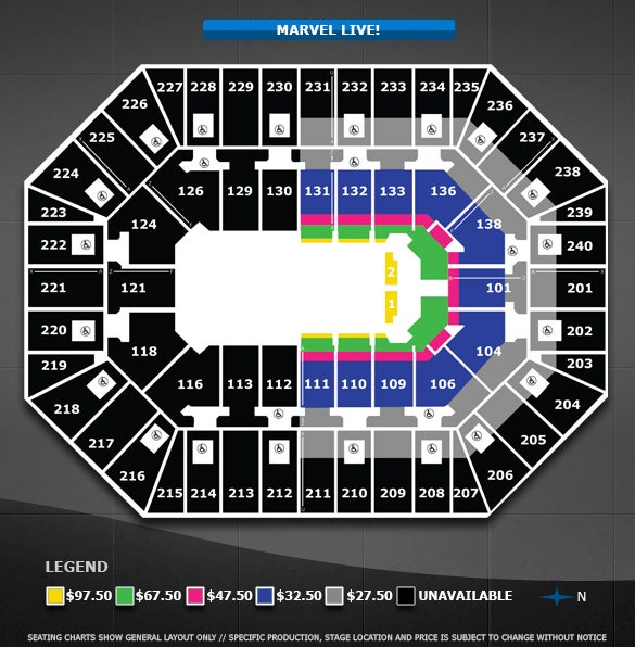Marvel Universe Live Seating Chart