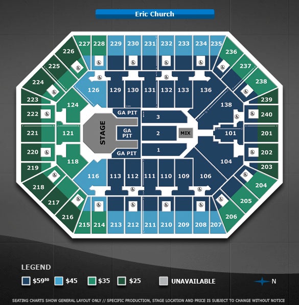 Eric Church Seating Chart Target Center