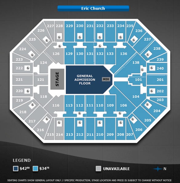 Eric Church Seating Chart Target Center