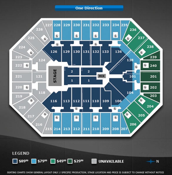 One Direction Seating Chart